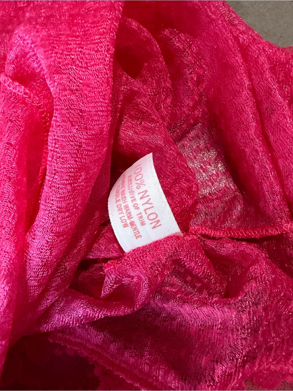 Vintage Lace Chemise Slip in Hot Pink - Picture 4 of 7